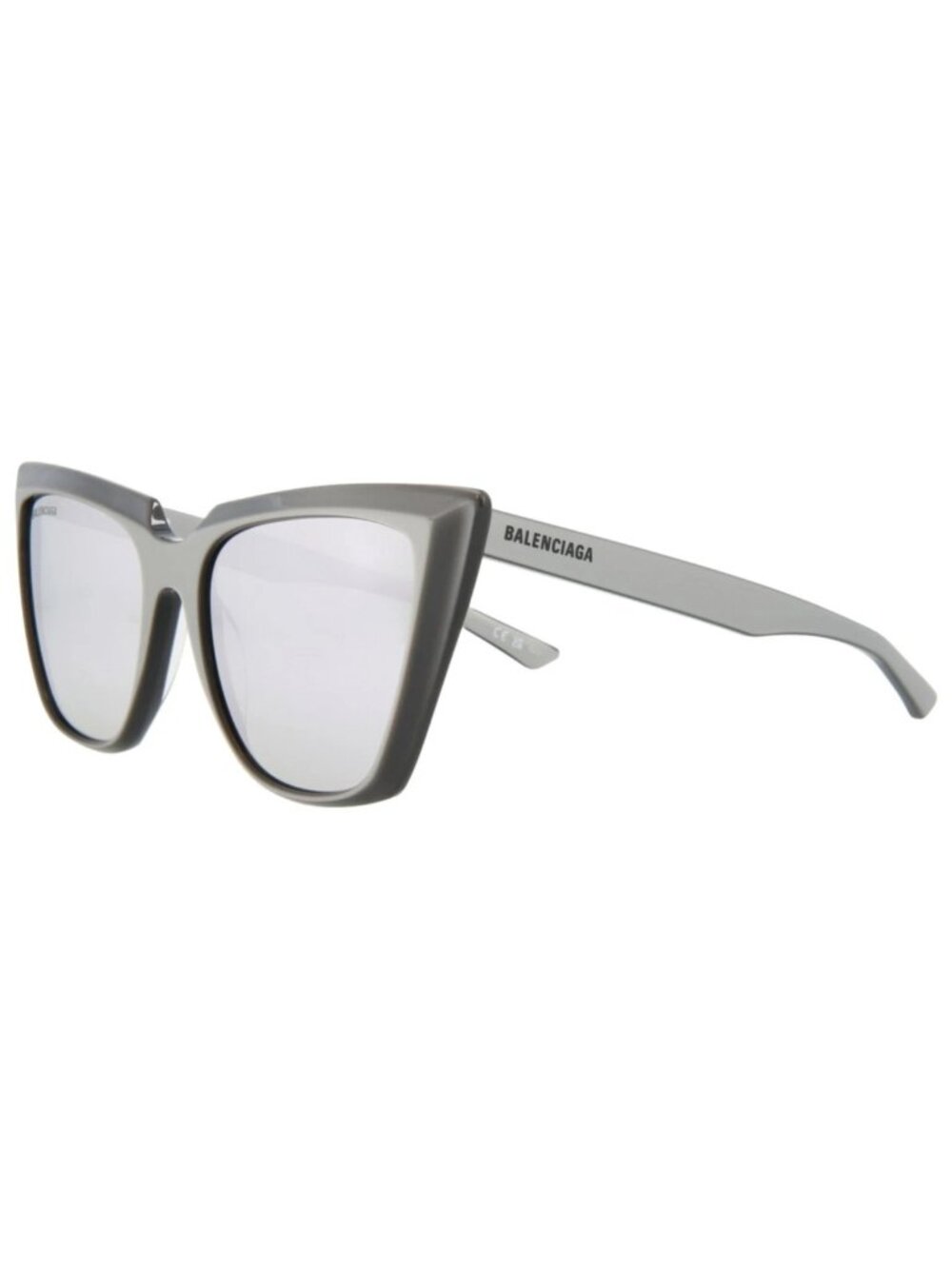 New Balenciaga Women's Sunglasses Cat Eye Acetate Frame Silver Silver Silver